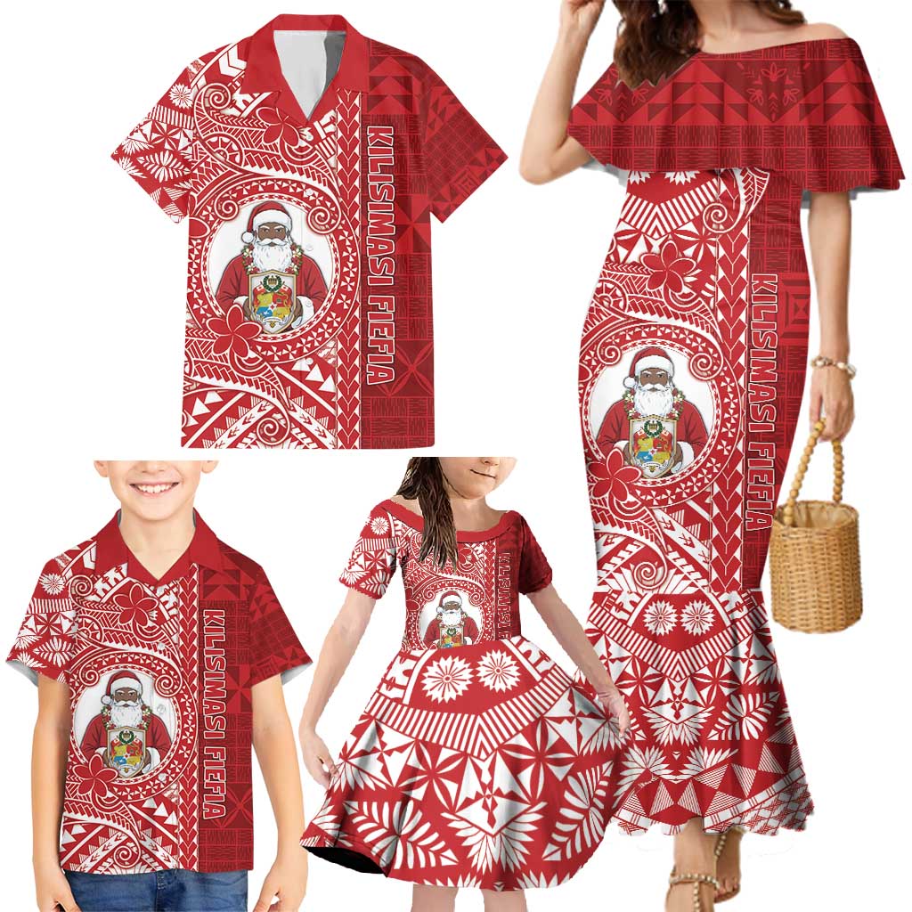 Tonga Christmas Family Matching Mermaid Dress and Hawaiian Shirt Kilisimasi Fiefia - Polynesian Pride