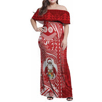 Tonga Christmas Family Matching Off Shoulder Maxi Dress and Hawaiian Shirt Kilisimasi Fiefia - Polynesian Pride