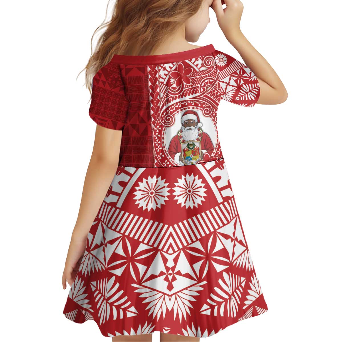 Tonga Christmas Kid Short Sleeve Dress Kilisimasi Fiefia - Polynesian Pride