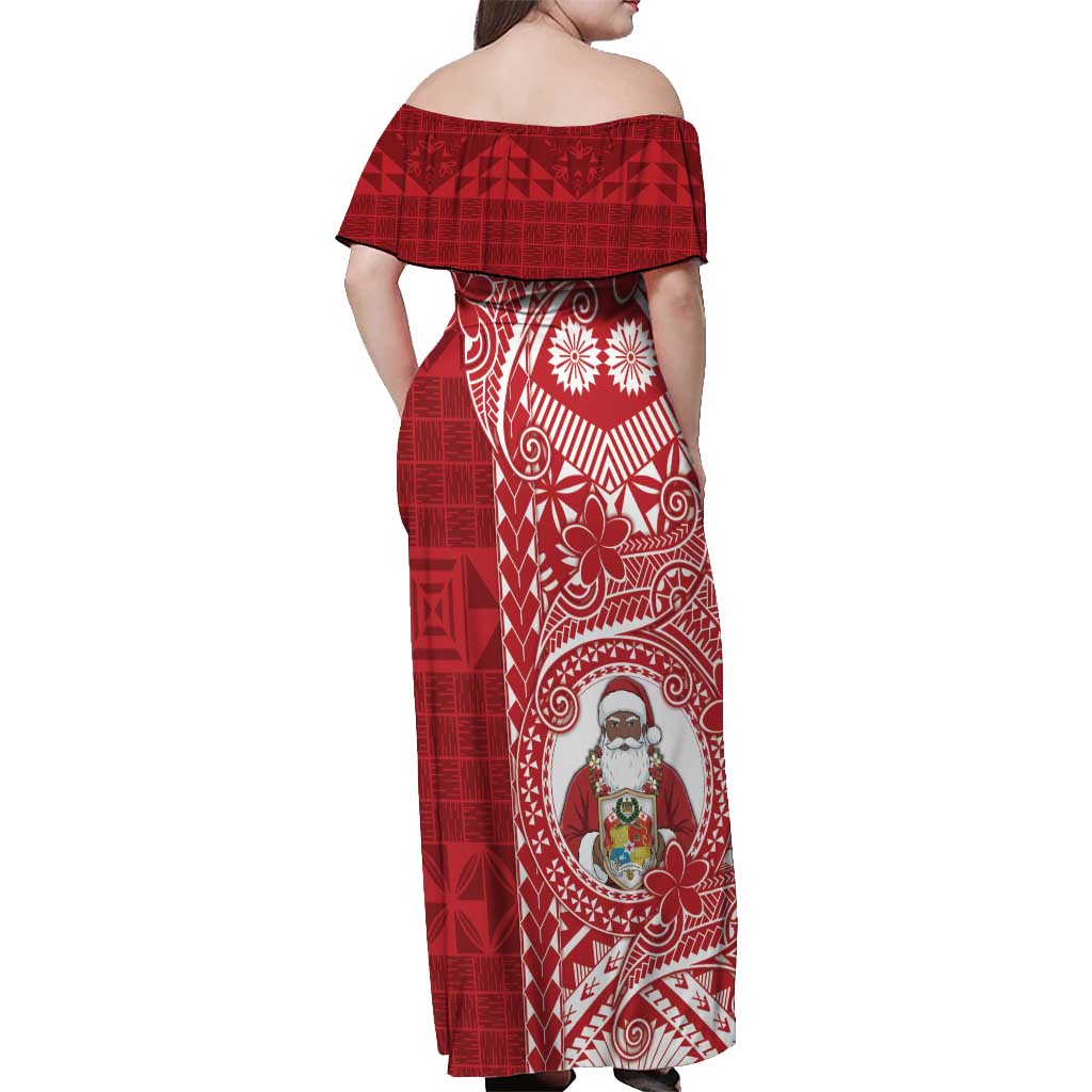 Tonga Christmas Off Shoulder Maxi Dress Kilisimasi Fiefia - Polynesian Pride