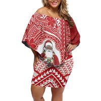 Tonga Christmas Off Shoulder Short Dress Kilisimasi Fiefia - Polynesian Pride