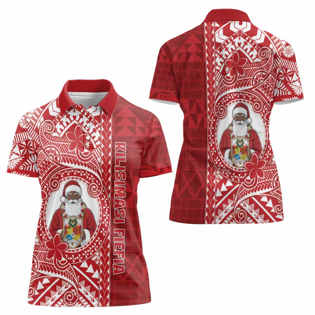 Tonga Christmas Women Polo Shirt Kilisimasi Fiefia - Polynesian Pride
