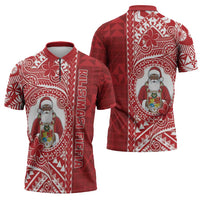 Tonga Christmas Zipper Polo Shirt Kilisimasi Fiefia - Polynesian Pride