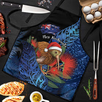 New Zealand Christmas Apron Santa Kiwi Bird With Pohutukawa Flowers - Polynesian Pride