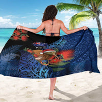 New Zealand Christmas Sarong Santa Kiwi Bird With Pohutukawa Flowers - Polynesian Pride