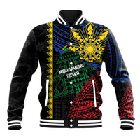 Personalised Philippines Christmas Baseball Jacket Xmas Tree Filipino Tribal Patterns - Polynesian Pride