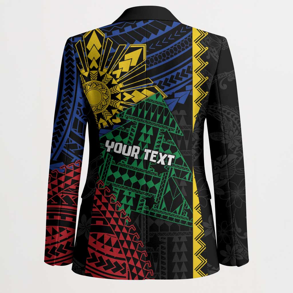 Personalised Philippines Christmas Blazer Xmas Tree Filipino Tribal Patterns - Polynesian Pride