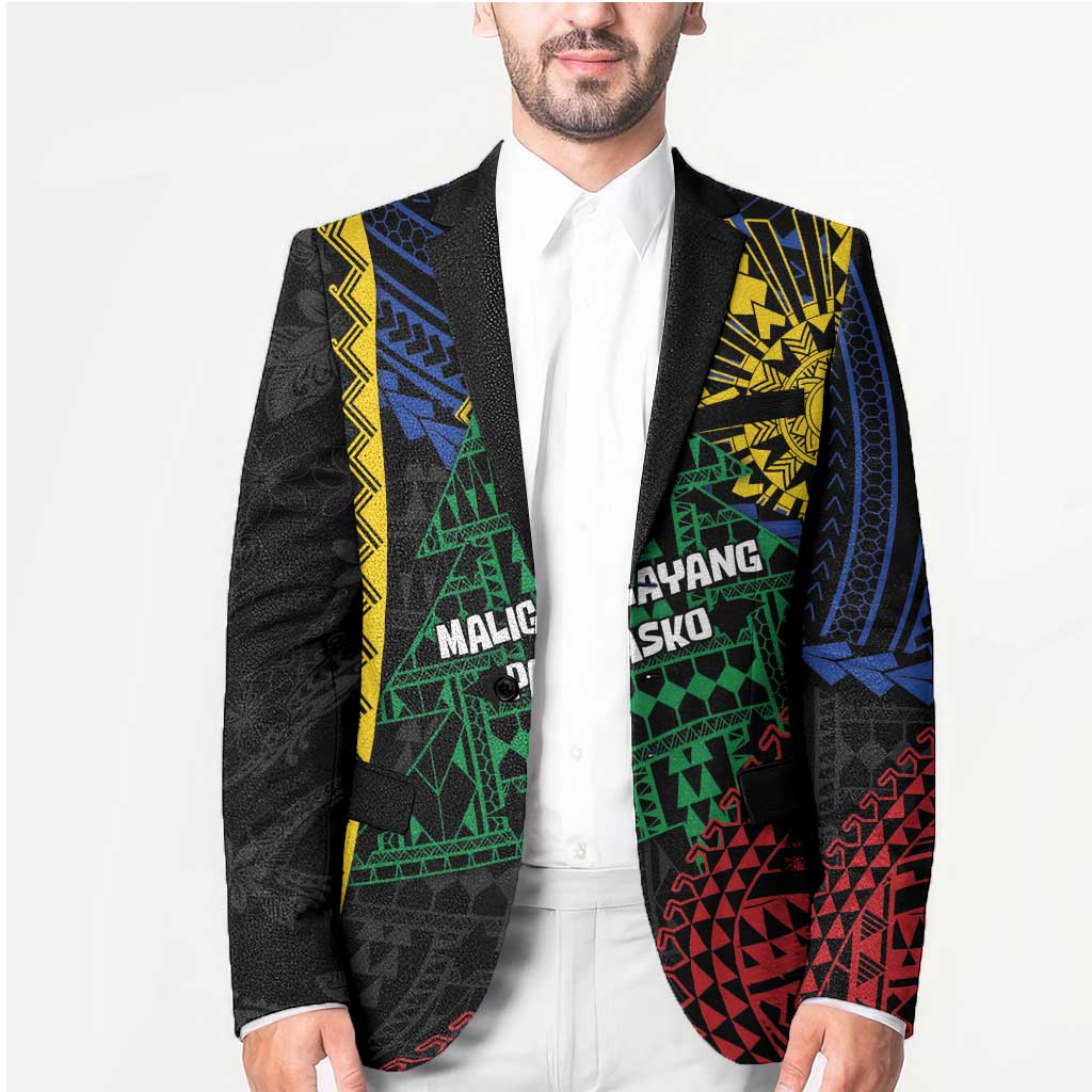 Personalised Philippines Christmas Blazer Xmas Tree Filipino Tribal Patterns - Polynesian Pride