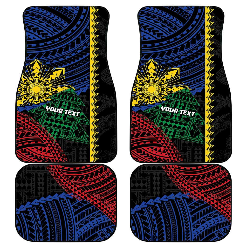 Personalised Philippines Christmas Car Mats Xmas Tree Filipino Tribal Patterns - Polynesian Pride