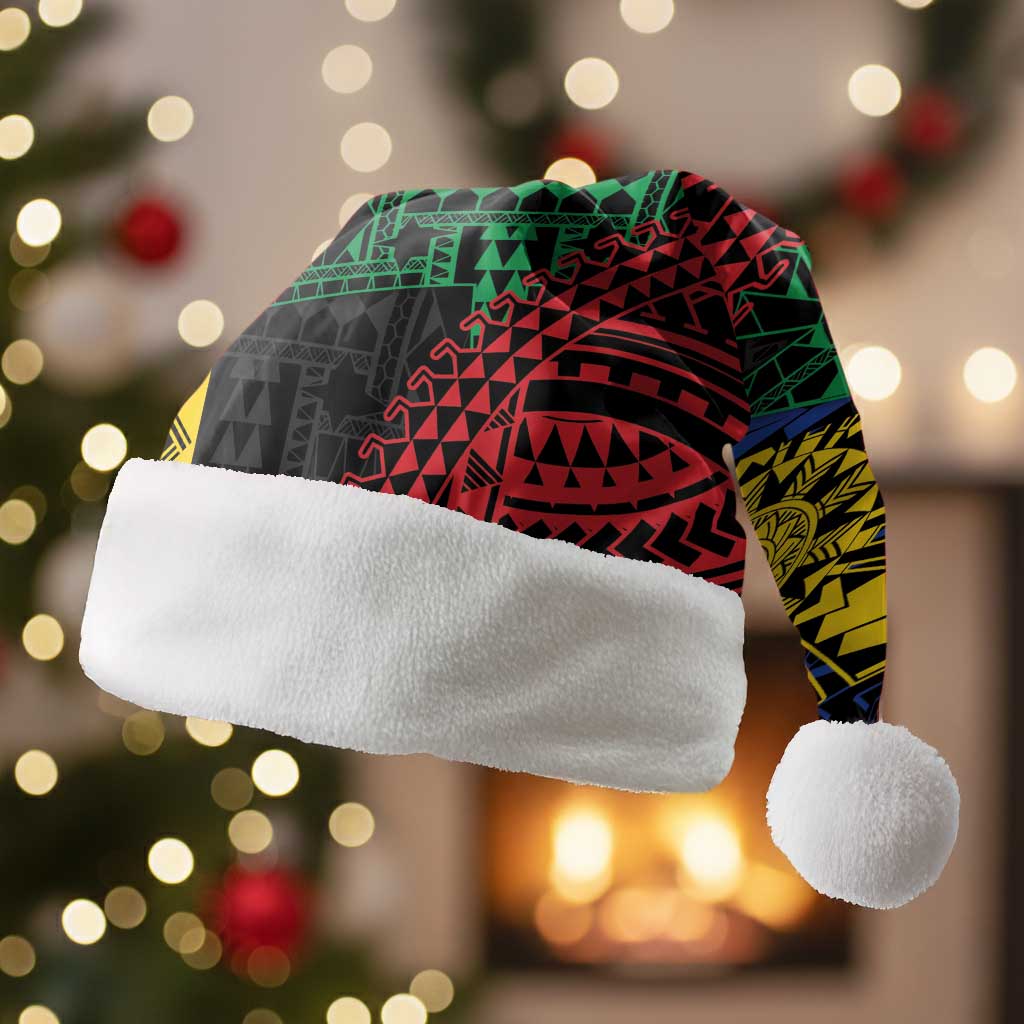 Personalised Philippines Christmas Santa Hat Xmas Tree Filipino Tribal Patterns - Polynesian Pride