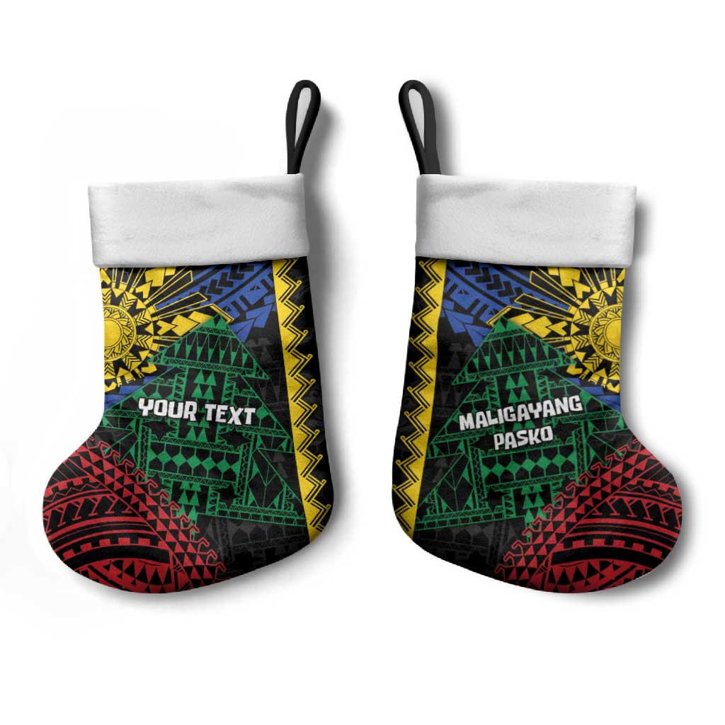 Personalised Philippines Christmas Stocking Xmas Tree Filipino Tribal Patterns - Polynesian Pride
