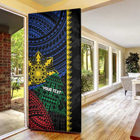 Personalised Philippines Christmas Door Cover Xmas Tree Filipino Tribal Patterns - Polynesian Pride