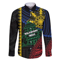 Personalised Philippines Christmas Family Matching Long Sleeve Bodycon Dress and Hawaiian Shirt Xmas Tree Filipino Tribal Patterns - Polynesian Pride