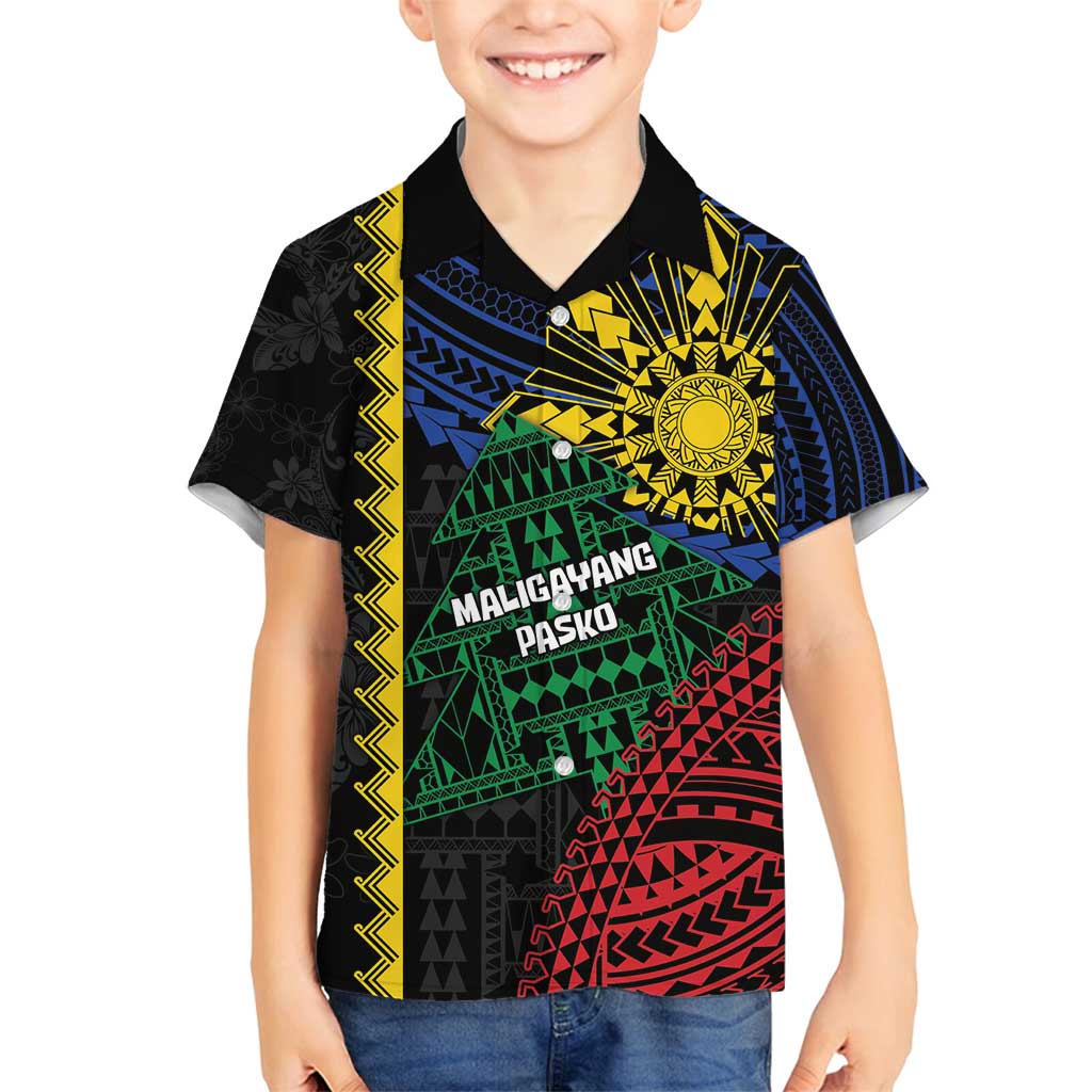 Personalised Philippines Christmas Family Matching Summer Maxi Dress and Hawaiian Shirt Xmas Tree Filipino Tribal Patterns - Polynesian Pride