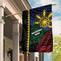 Philippines Christmas Garden Flag Xmas Tree Filipino Tribal Patterns - Polynesian Pride