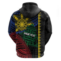 Personalised Philippines Christmas Hoodie Xmas Tree Filipino Tribal Patterns - Polynesian Pride