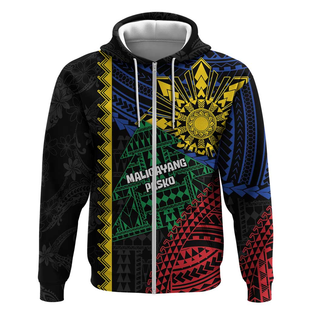 Personalised Philippines Christmas Hoodie Xmas Tree Filipino Tribal Patterns - Polynesian Pride