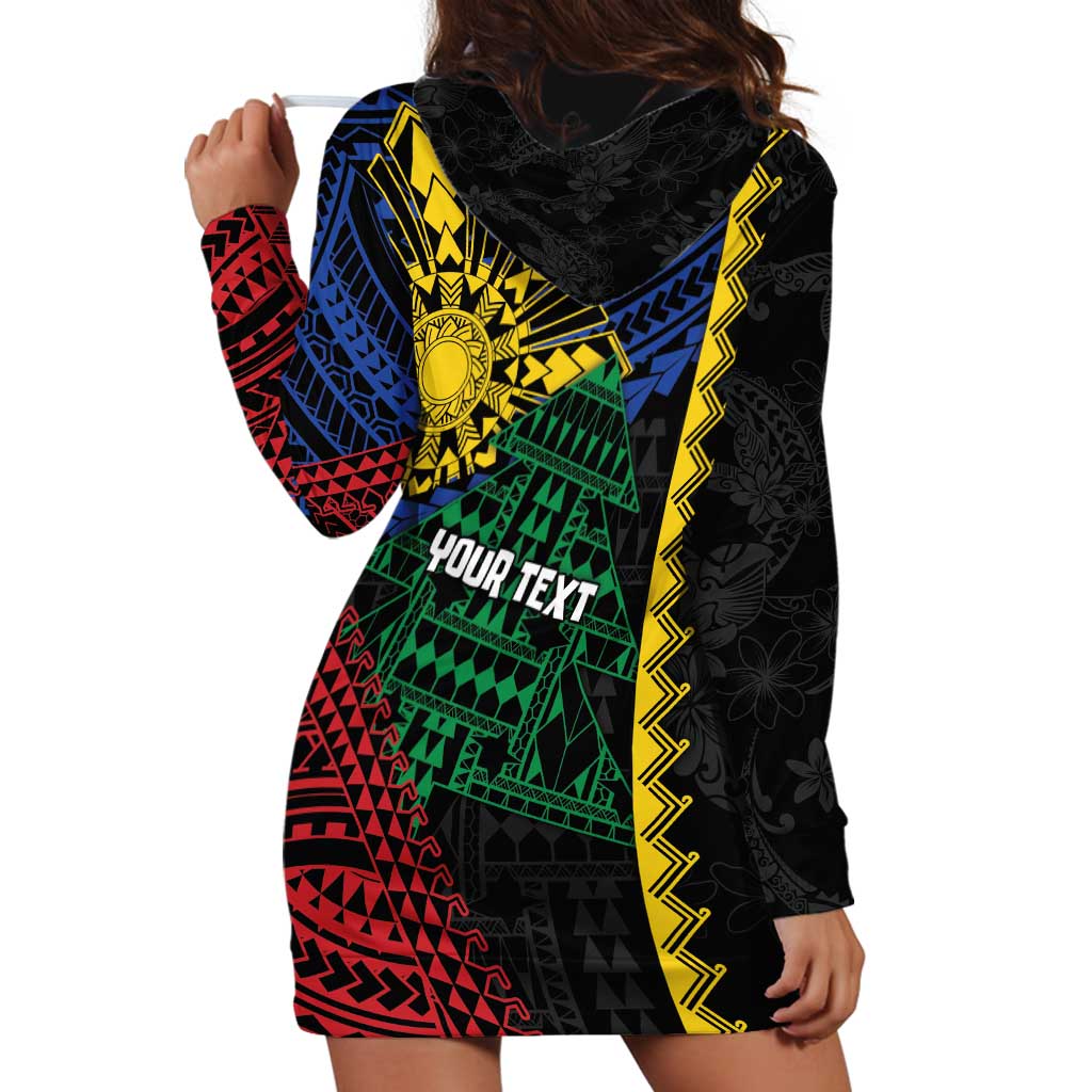Personalised Philippines Christmas Hoodie Dress Xmas Tree Filipino Tribal Patterns - Polynesian Pride