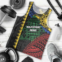 Personalised Philippines Christmas Men Tank Top Xmas Tree Filipino Tribal Patterns - Polynesian Pride