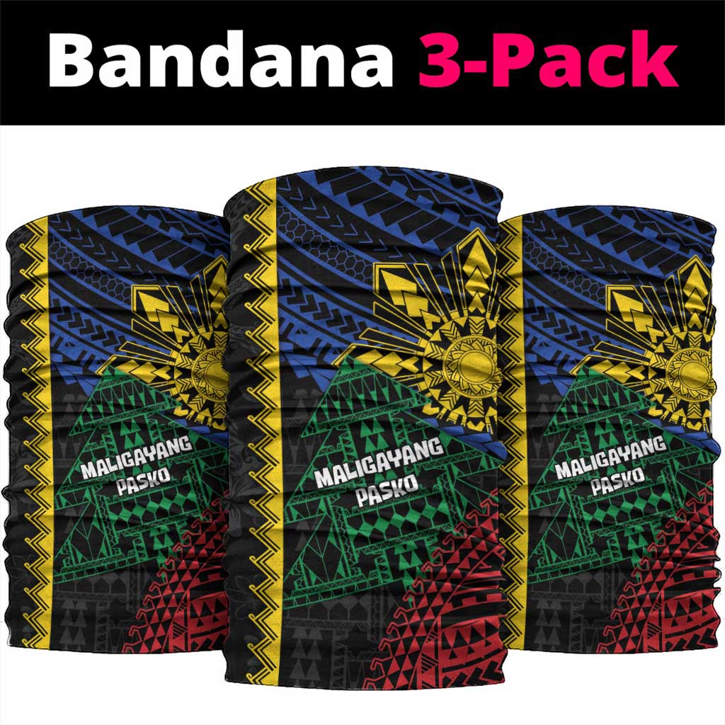 Philippines Christmas Neck Gaiter Xmas Tree Filipino Tribal Patterns - Polynesian Pride