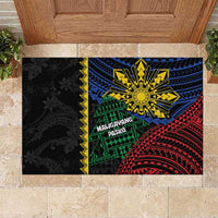 Philippines Christmas Rubber Doormat Xmas Tree Filipino Tribal Patterns - Polynesian Pride