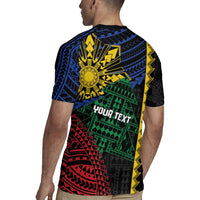 Personalised Philippines Christmas Rugby Jersey Xmas Tree Filipino Tribal Patterns - Polynesian Pride