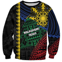 Personalised Philippines Christmas Sweatshirt Xmas Tree Filipino Tribal Patterns - Polynesian Pride