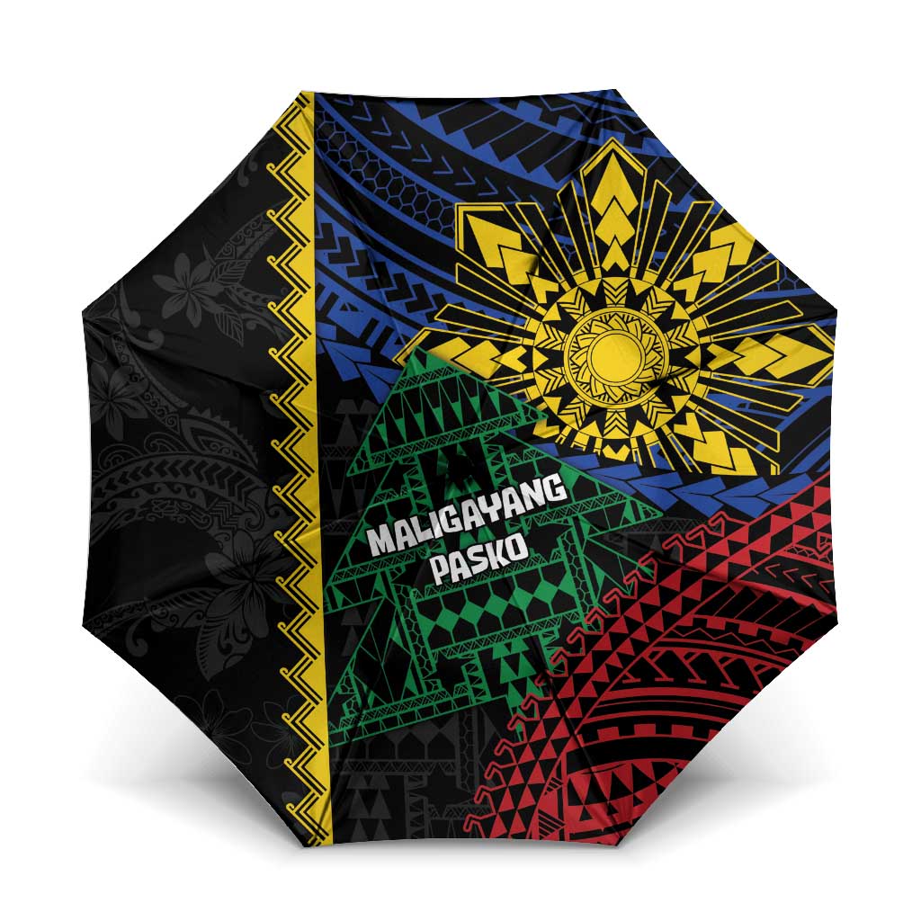 Philippines Christmas Umbrella Xmas Tree Filipino Tribal Patterns - Polynesian Pride