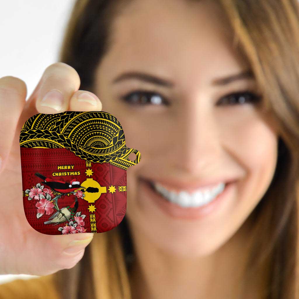 Rotuma Christmas AirPods Case Rotuma Myzomela Birds With Hibiscus Flowers - Polynesian Pride