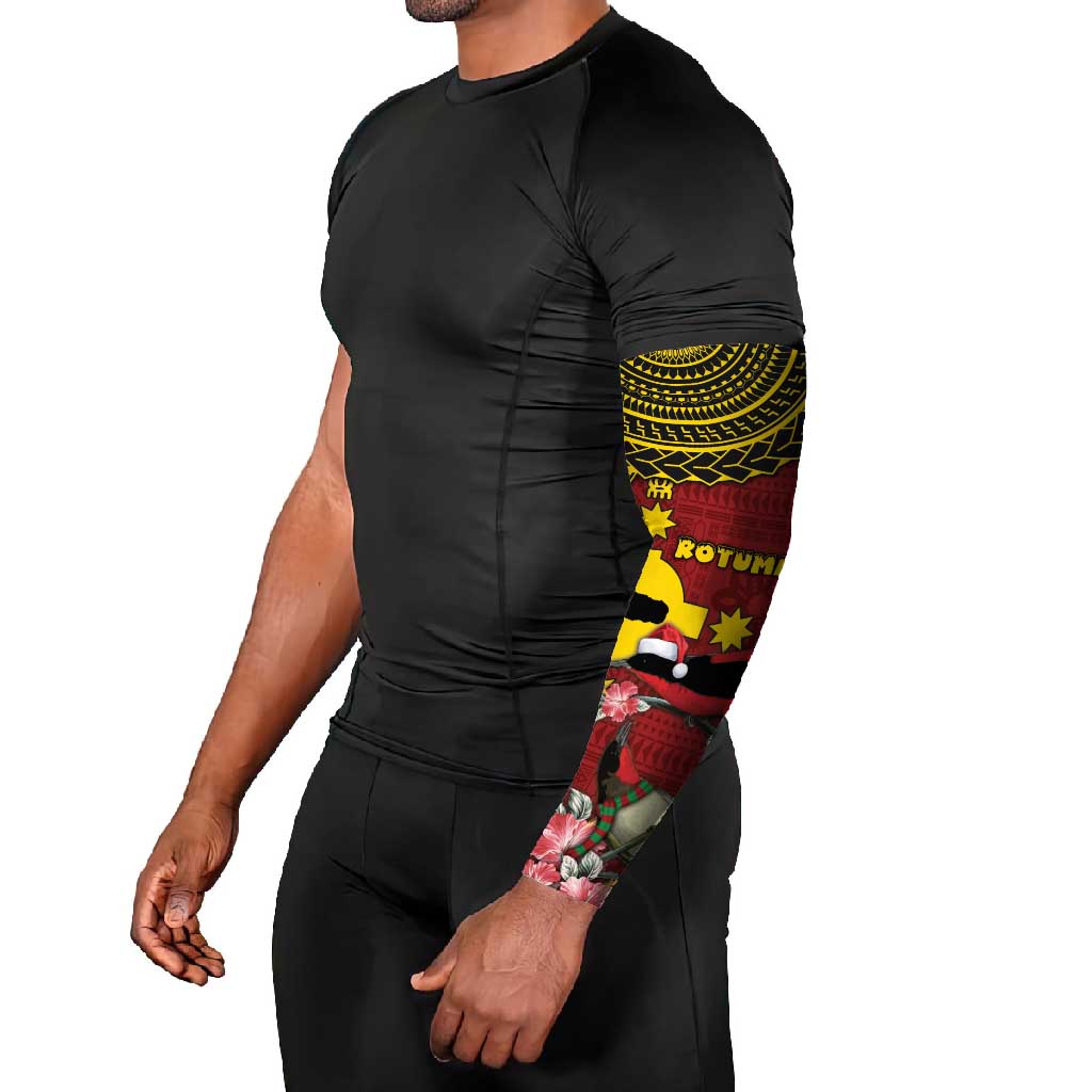 Rotuma Christmas Arm Sleeves Rotuma Myzomela Birds With Hibiscus Flowers - Polynesian Pride