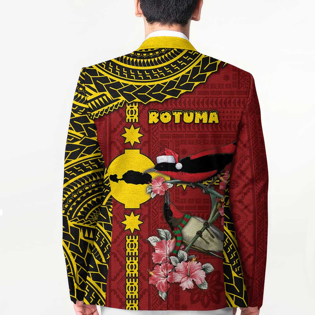 Rotuma Christmas Blazer Rotuma Myzomela Birds With Hibiscus Flowers - Polynesian Pride