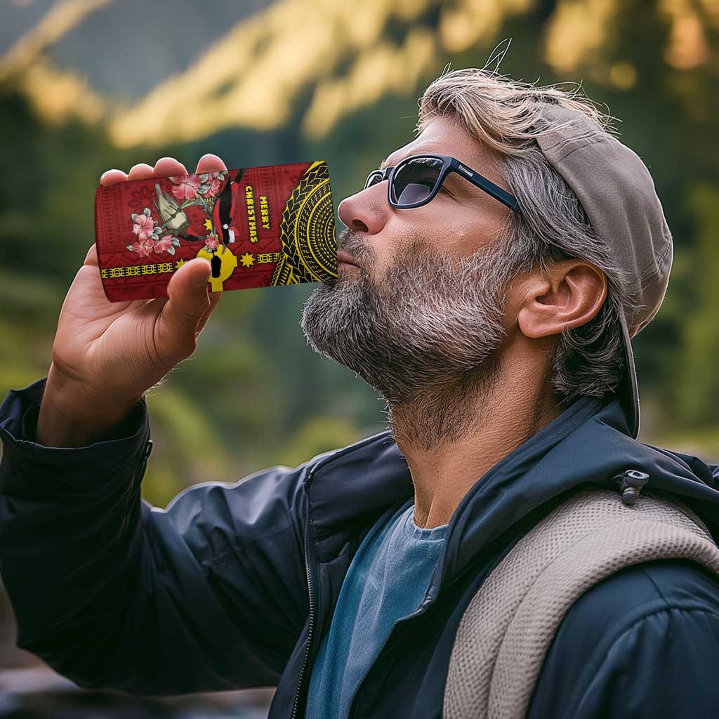 Rotuma Christmas 4 in 1 Can Cooler Tumbler Rotuma Myzomela Birds With Hibiscus Flowers - Polynesian Pride
