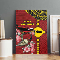 Rotuma Christmas Canvas Wall Art Rotuma Myzomela Birds With Hibiscus Flowers - Polynesian Pride
