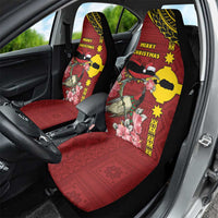 Rotuma Christmas Car Seat Cover Rotuma Myzomela Birds With Hibiscus Flowers - Polynesian Pride