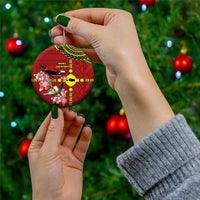 Rotuma Christmas Ceramic Ornament Rotuma Myzomela Birds With Hibiscus Flowers - Polynesian Pride