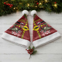 Rotuma Christmas Santa Hat Rotuma Myzomela Birds With Hibiscus Flowers - Polynesian Pride