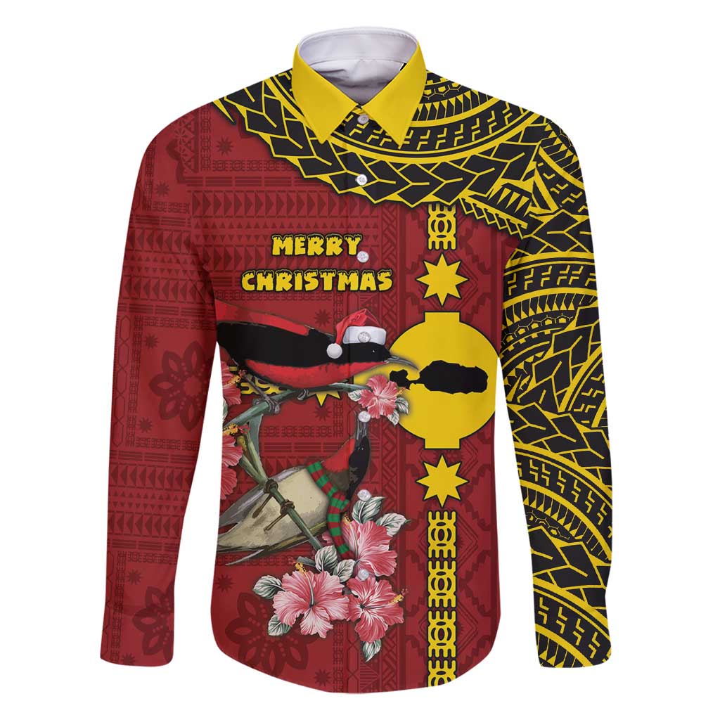 Rotuma Christmas Family Matching Tank Maxi Dress and Hawaiian Shirt Rotuma Myzomela Birds With Hibiscus Flowers - Polynesian Pride