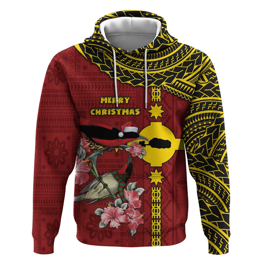 Rotuma Christmas Hoodie Rotuma Myzomela Birds With Hibiscus Flowers - Polynesian Pride
