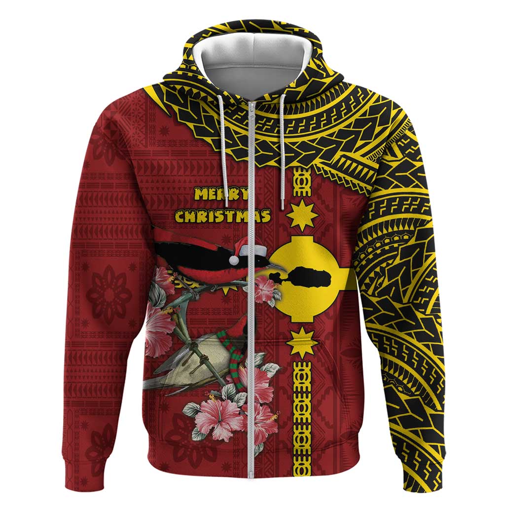 Rotuma Christmas Hoodie Rotuma Myzomela Birds With Hibiscus Flowers - Polynesian Pride