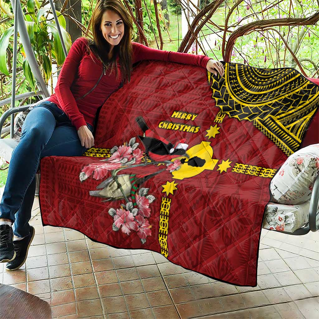 Rotuma Christmas Quilt Rotuma Myzomela Birds With Hibiscus Flowers - Polynesian Pride