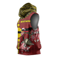 Rotuma Christmas Sleeveless Hoodie Rotuma Myzomela Birds With Hibiscus Flowers - Polynesian Pride