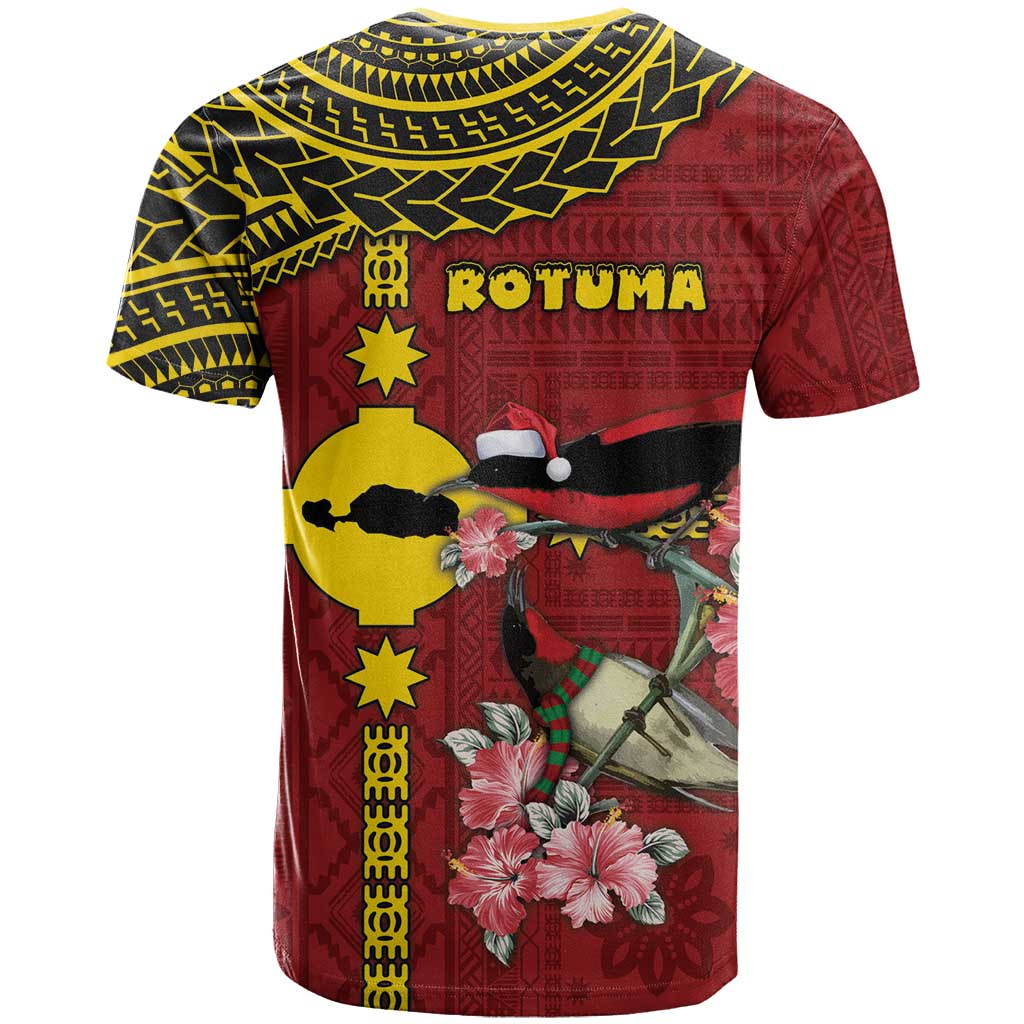 Rotuma Christmas T Shirt Rotuma Myzomela Birds With Hibiscus Flowers - Polynesian Pride