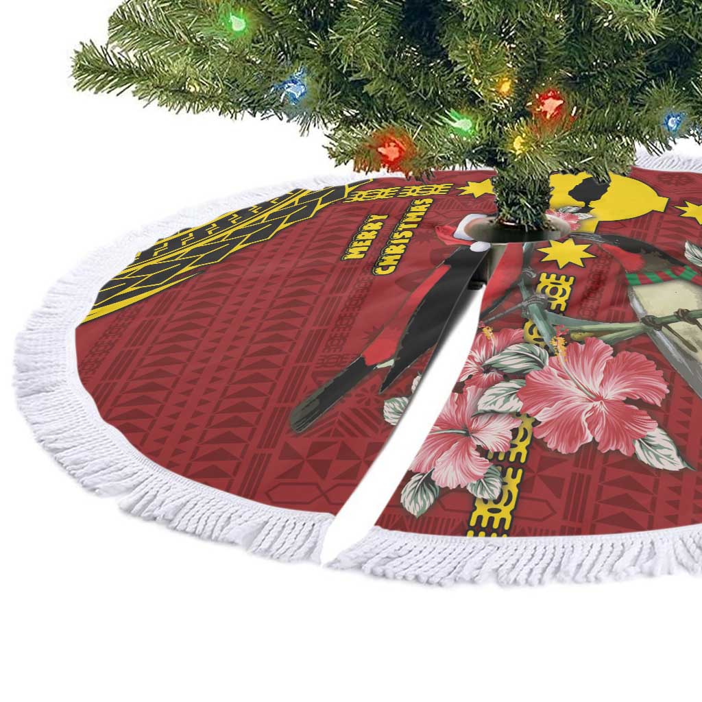 Rotuma Christmas Tree Skirt Rotuma Myzomela Birds With Hibiscus Flowers - Polynesian Pride