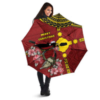 Rotuma Christmas Umbrella Rotuma Myzomela Birds With Hibiscus Flowers - Polynesian Pride