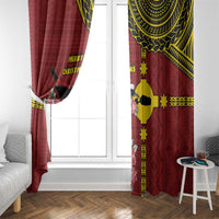 Rotuma Christmas Window Curtain Rotuma Myzomela Birds With Hibiscus Flowers - Polynesian Pride