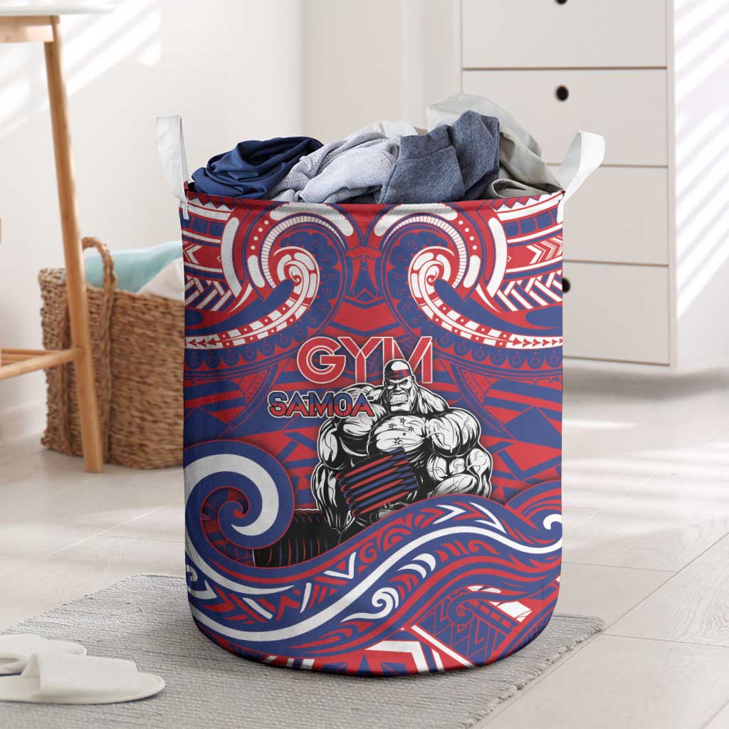 Samoa Gym Laundry Basket Muscle Samoan Tribal Waves - Polynesian Pride