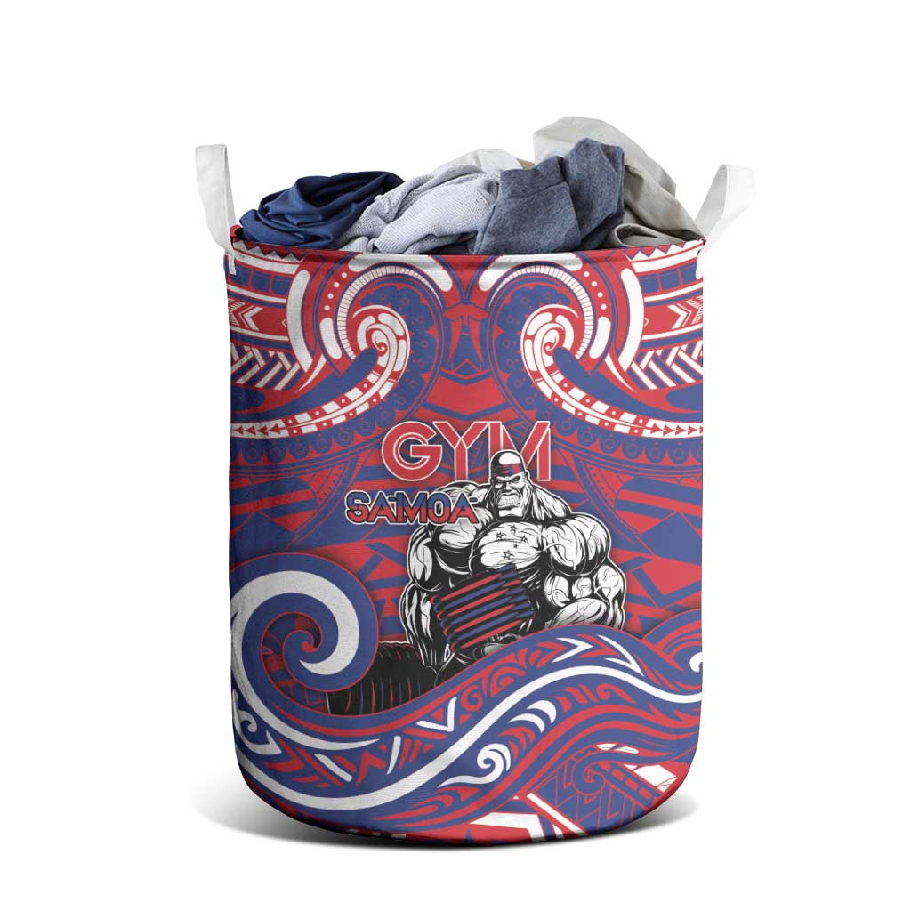 Samoa Gym Laundry Basket Muscle Samoan Tribal Waves - Polynesian Pride
