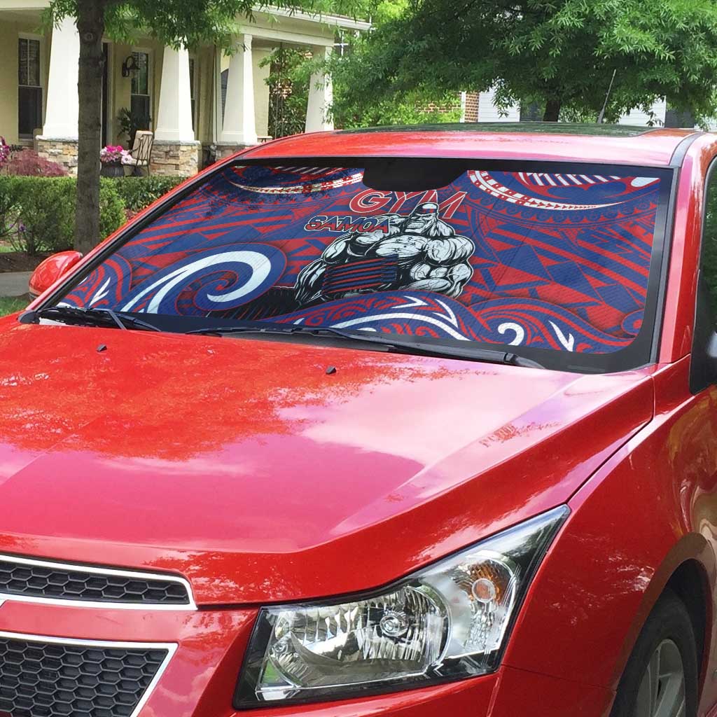 Samoa Gym Auto Sun Shade Muscle Samoan Tribal Waves - Polynesian Pride