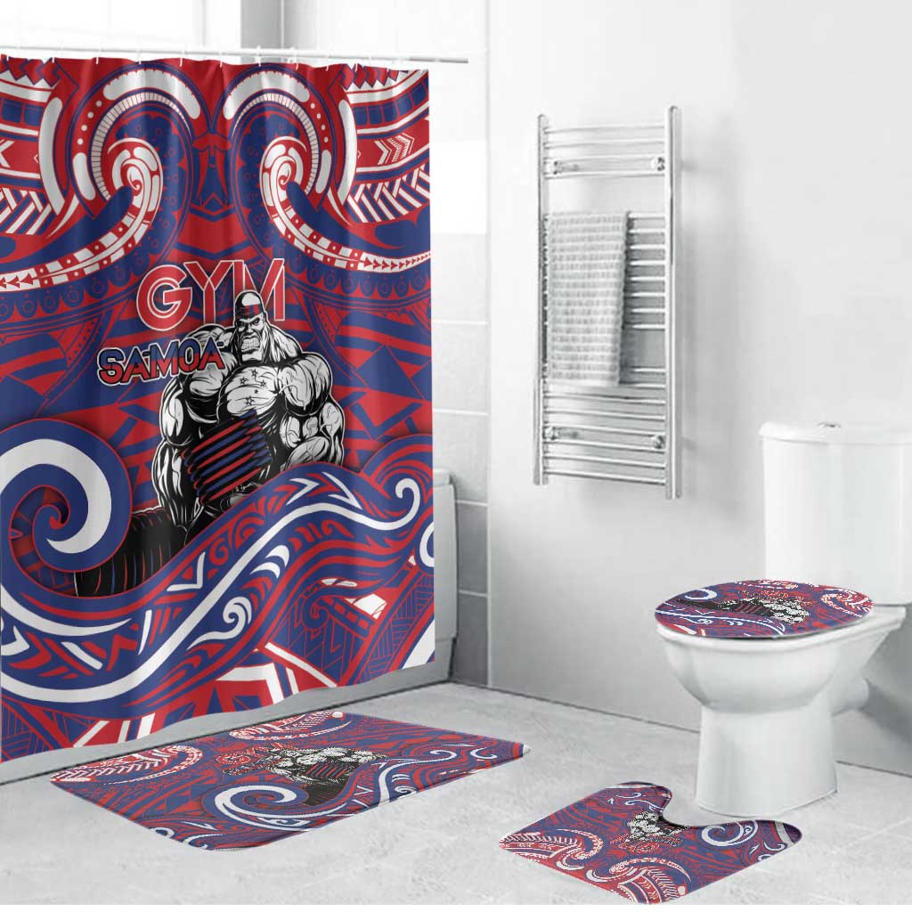 Samoa Gym Bathroom Set Muscle Samoan Tribal Waves - Polynesian Pride