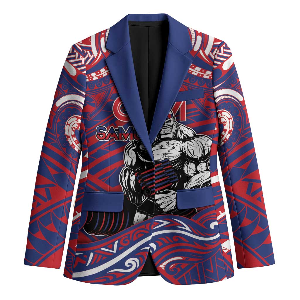 Personalised Samoa Gym Blazer Muscle Samoan Tribal Waves - Polynesian Pride